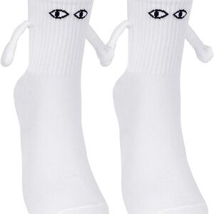 SOCKS MAGNETIC 2 PAIR HOLDING HAND FUNNY SOCKS BRAND NEW.